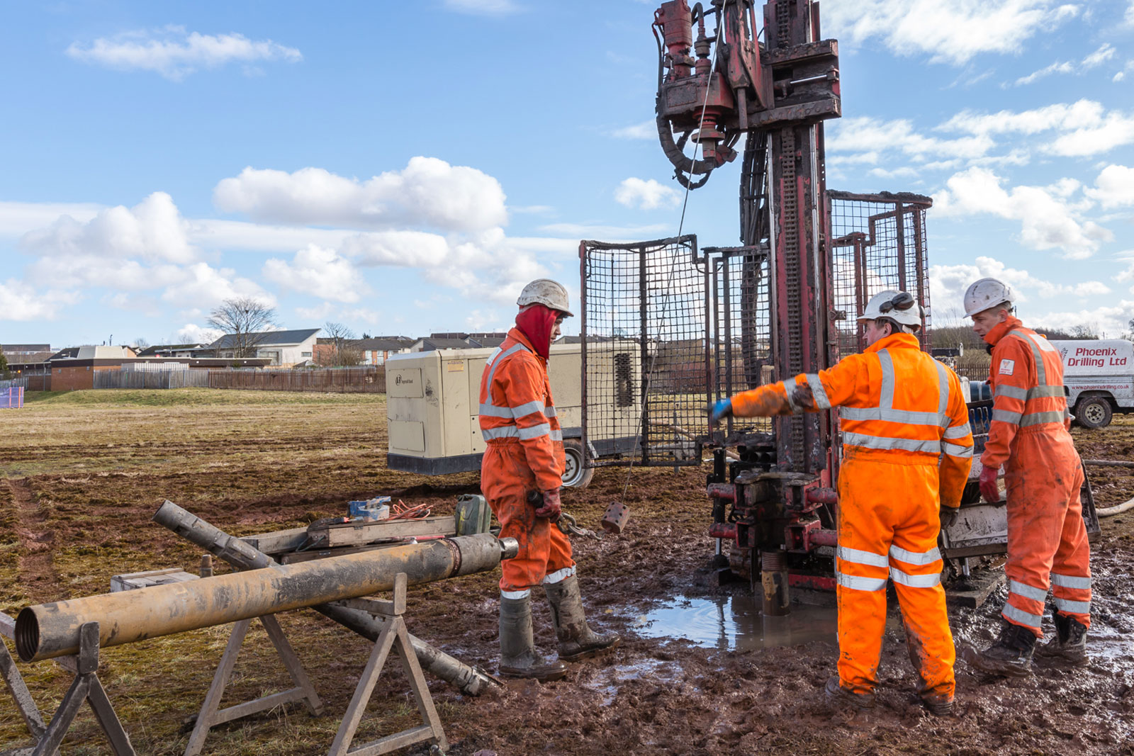 Borehole drilling rig in Richmond site